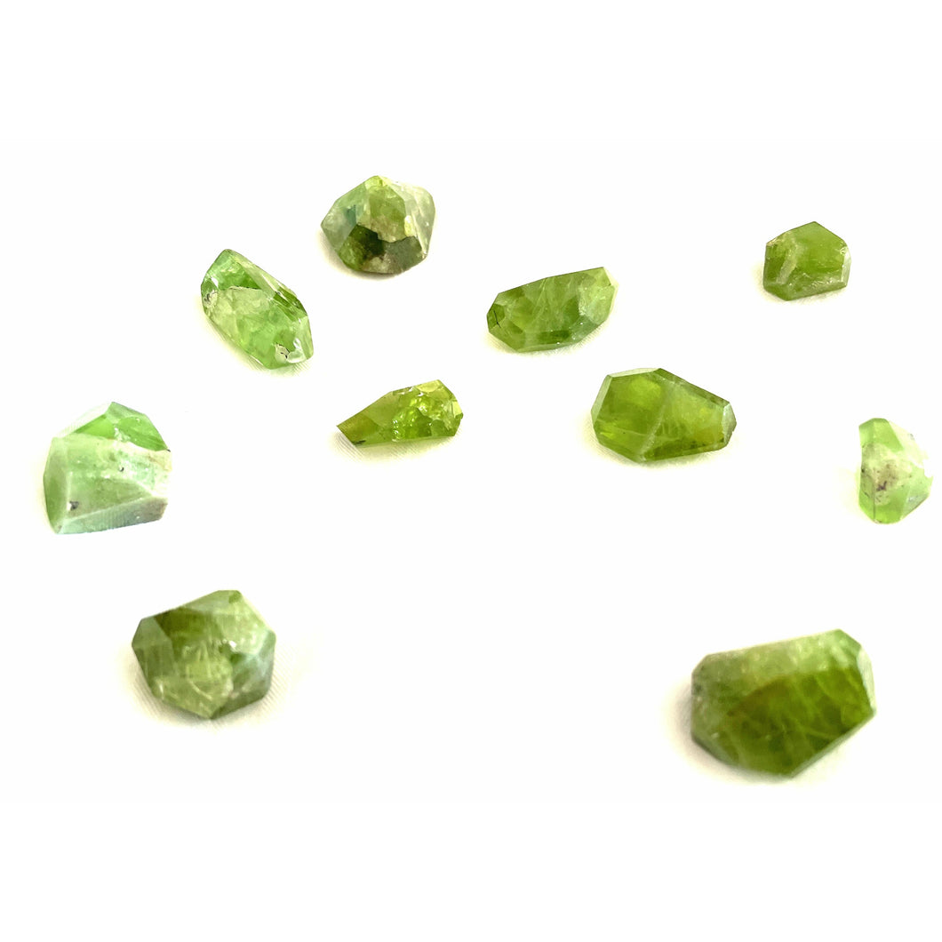 Peridot, Rough Faceted