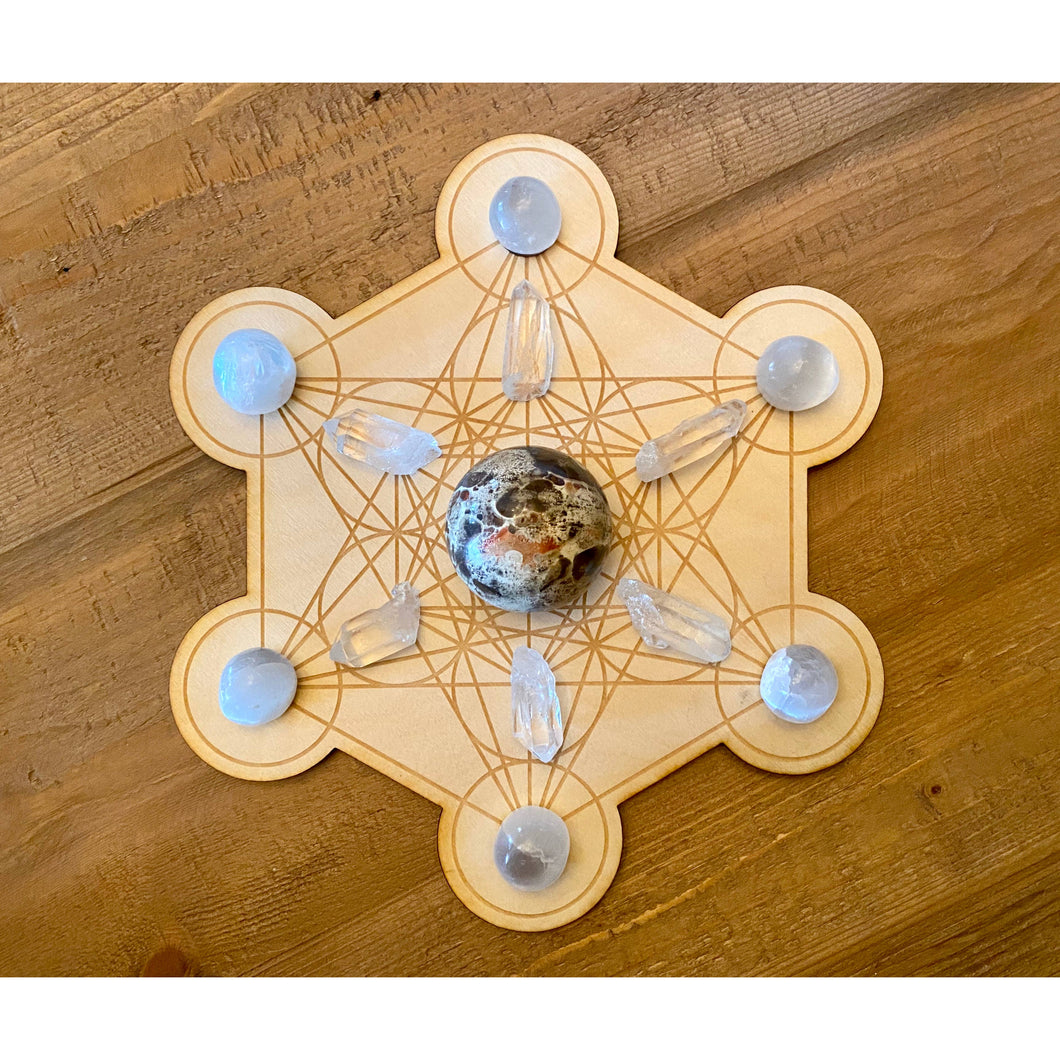 Metatron's Cube 2 Sphere Holder Crystal Grid Board