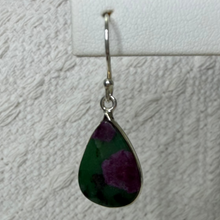 Ruby Zoisite Teardrop Earrings in Sterling Silver