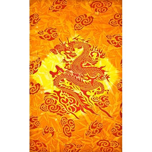 Orange Dragon Tapestry-Celtic Dragon Red Blue