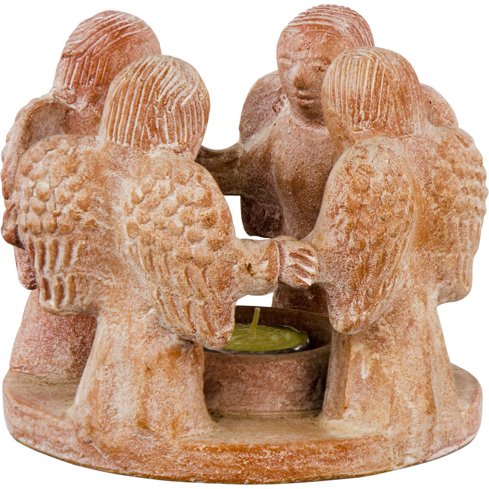 Terracotta Angel Circle candle holder