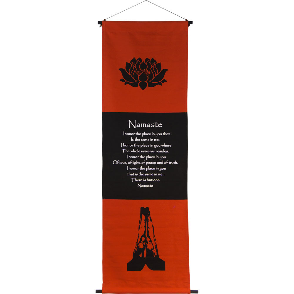 Namaste Cotton Banner (Orange and Black)