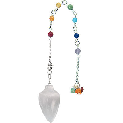 Selenite Chakra Pendulum