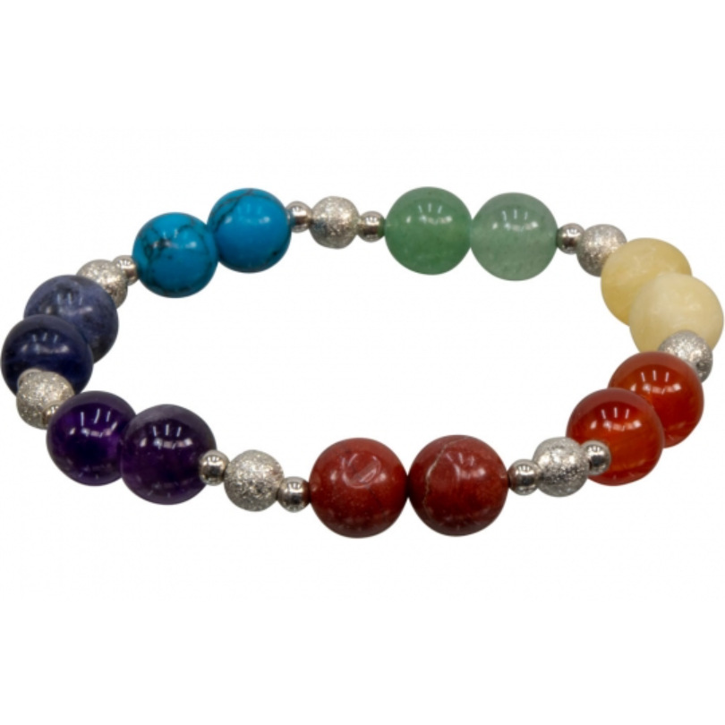 7 Chakra Elastic Bracelet with Metal Ball