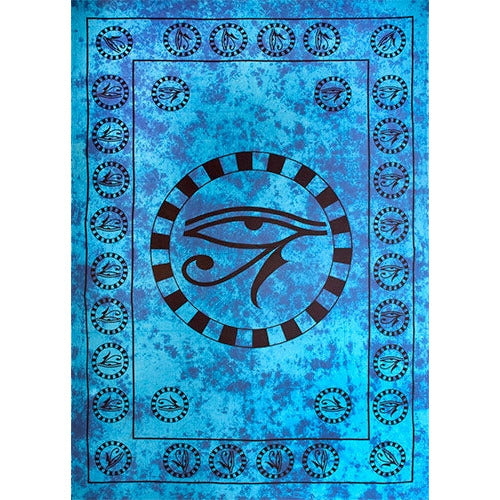 Egyptian Eye Turquoise Tapestry
