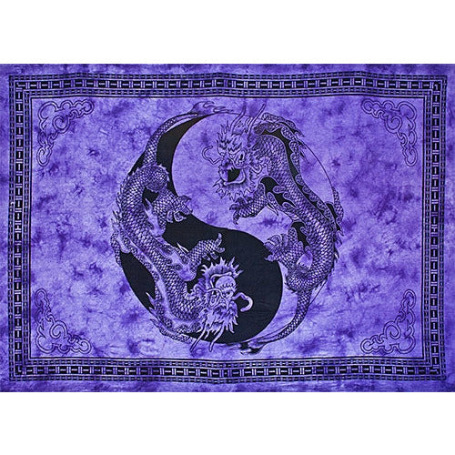 Yin-yang Dragon Purple Tapestry