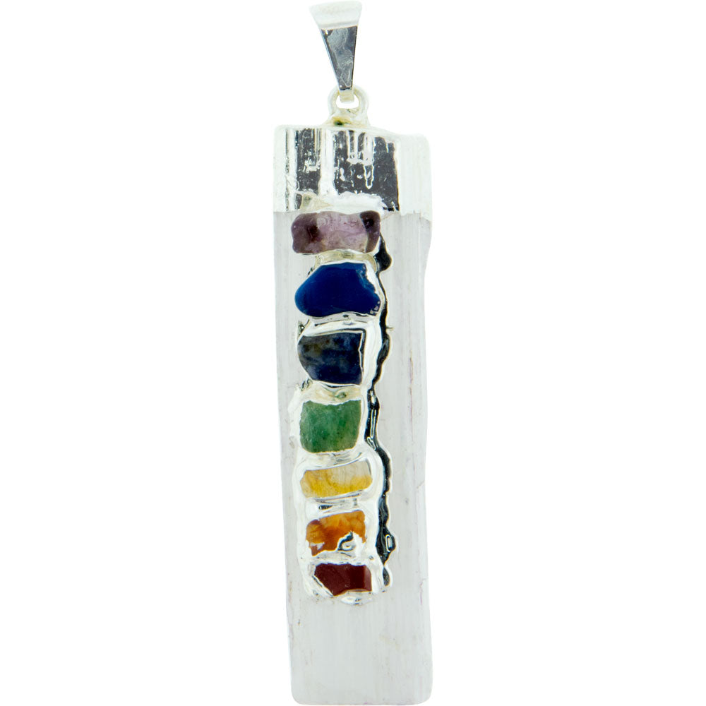 Selenite 7 Chakra Pendant