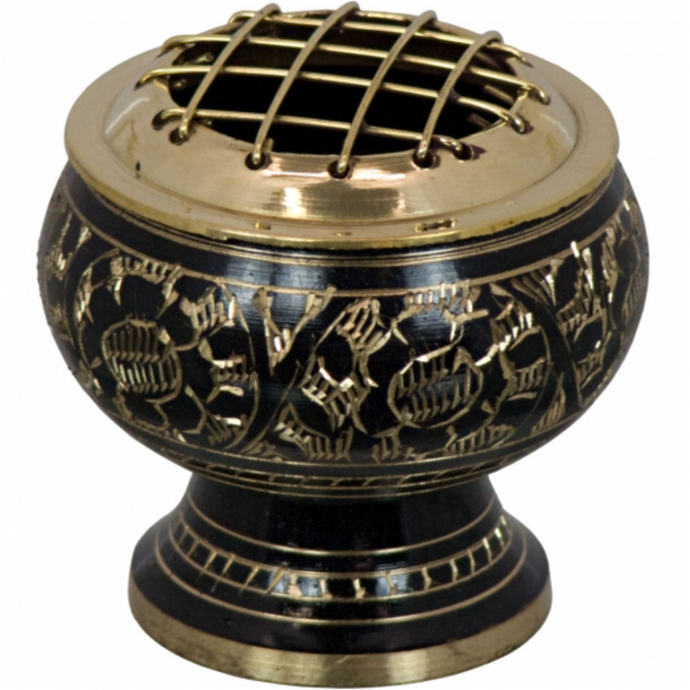 Brass Burner Flower Engraved