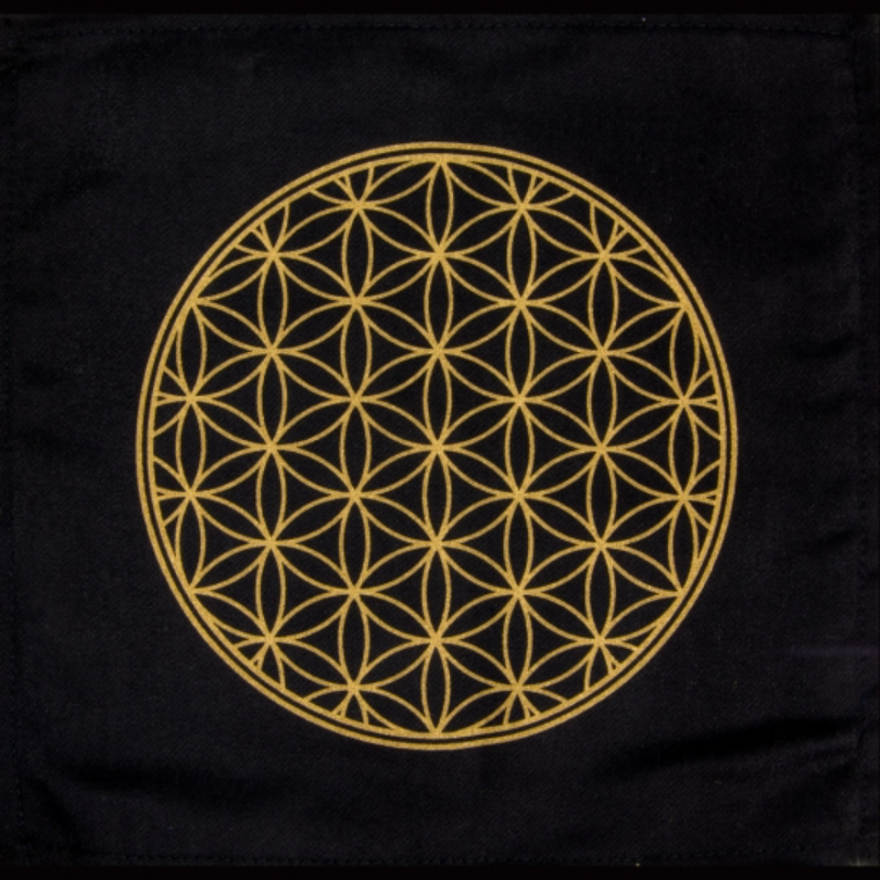 Printed Cotton Crystal Grid - Flower of Life