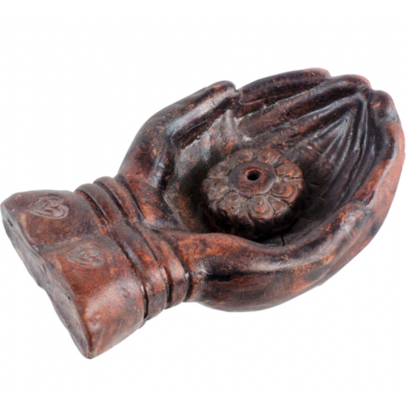 Lotus in Hand Ceramic Incense Burner