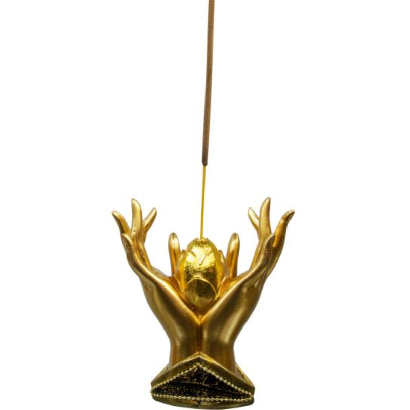 Polyresin Incense Holder - Lotus Mudra Hands