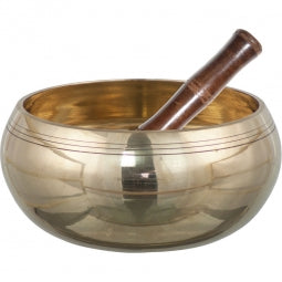 Tibetan Singing Bowl(Brass Plain) with wooden mallet