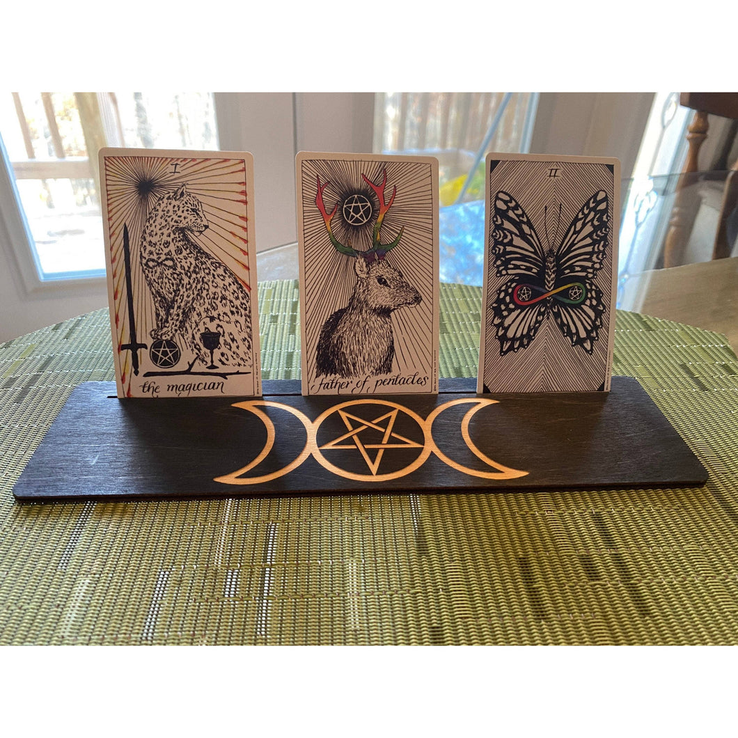 Triple Moon Pentagram Tarot Card Holder